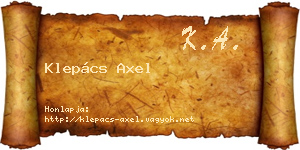 Klepács Axel névjegykártya